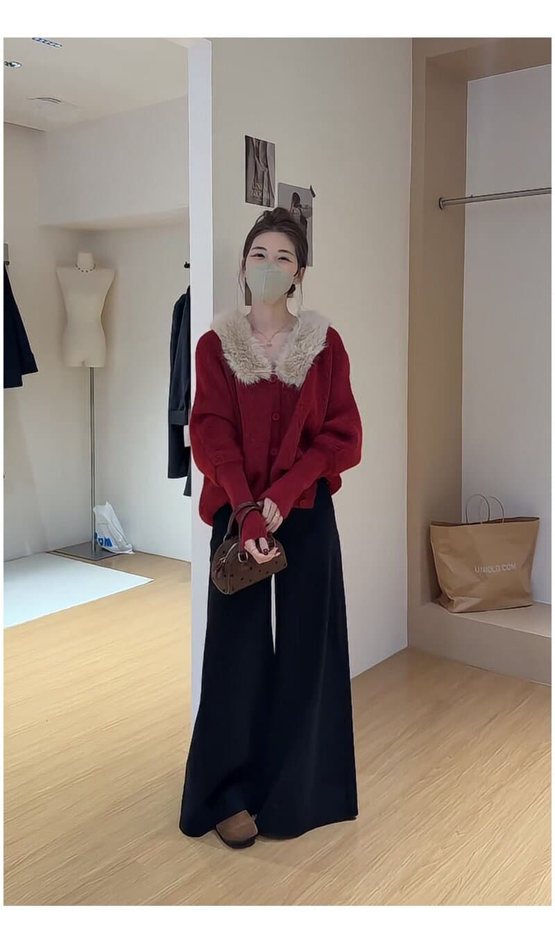 작은 샤넬 스타일 품격 모피 칼라 부드러운 찹쌀 니트 오픈 가디건 여성 의류 2026 가을 겨울 새로운 다용도 자이언트 잘 생긴 스웨터 코트 상세 이미지 13
