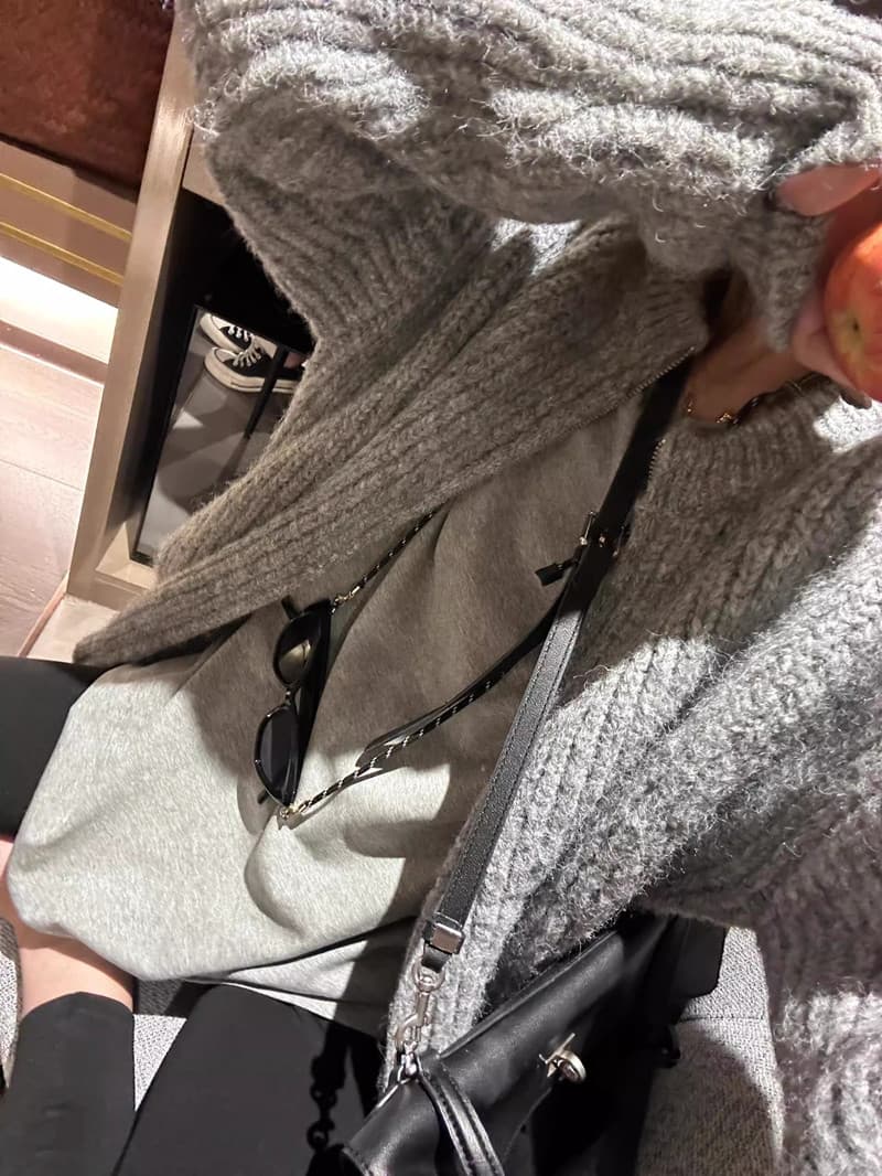 느긋한 바람 회색 지퍼 스웨터 여성 코트 가을 겨울 두꺼운 고급 센스 자이언트 잘 생긴 니트 오픈 가디건 루즈핏 맨위 상세 이미지 13