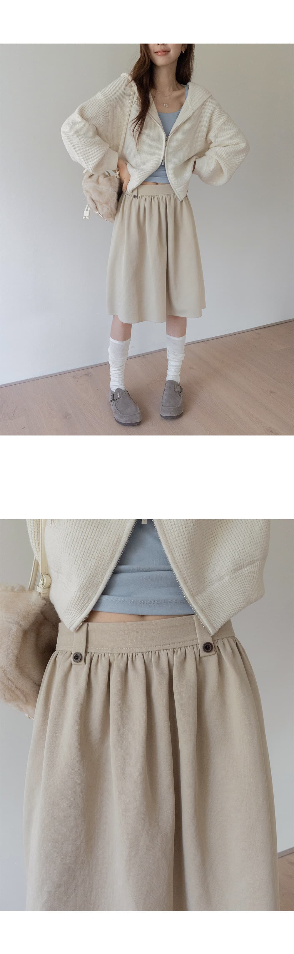 vnook 쇼트 스타일 스웨터 오픈 가디건 여성 코트 후아 남편 그리드 후드 지퍼 루즈핏 고급 센스 2026 봄 새로운 상세 이미지 27
