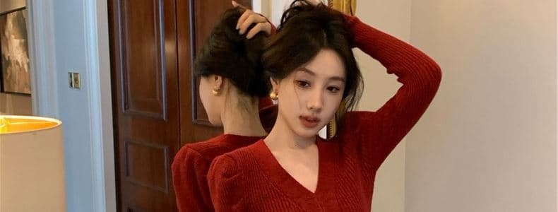 빛 럭셔리 프랑스 명문 여성 고급 회색 양모 니트 여성 드레스 가을 겨울 작은 키 만나는 섹시함 타이트 스커트 미니 스커트 상세 이미지 2