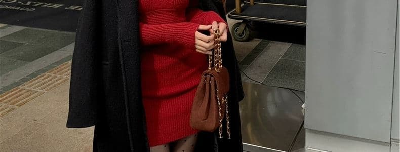 빛 럭셔리 프랑스 명문 여성 고급 회색 양모 니트 여성 드레스 가을 겨울 작은 키 만나는 섹시함 타이트 스커트 미니 스커트 상세 이미지 33