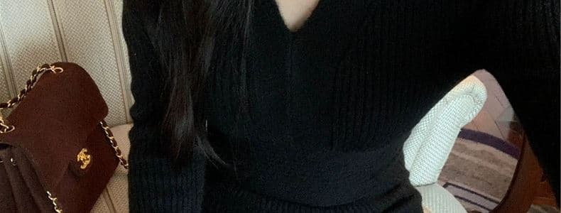 빛 럭셔리 프랑스 명문 여성 고급 회색 양모 니트 여성 드레스 가을 겨울 작은 키 만나는 섹시함 타이트 스커트 미니 스커트 상세 이미지 62