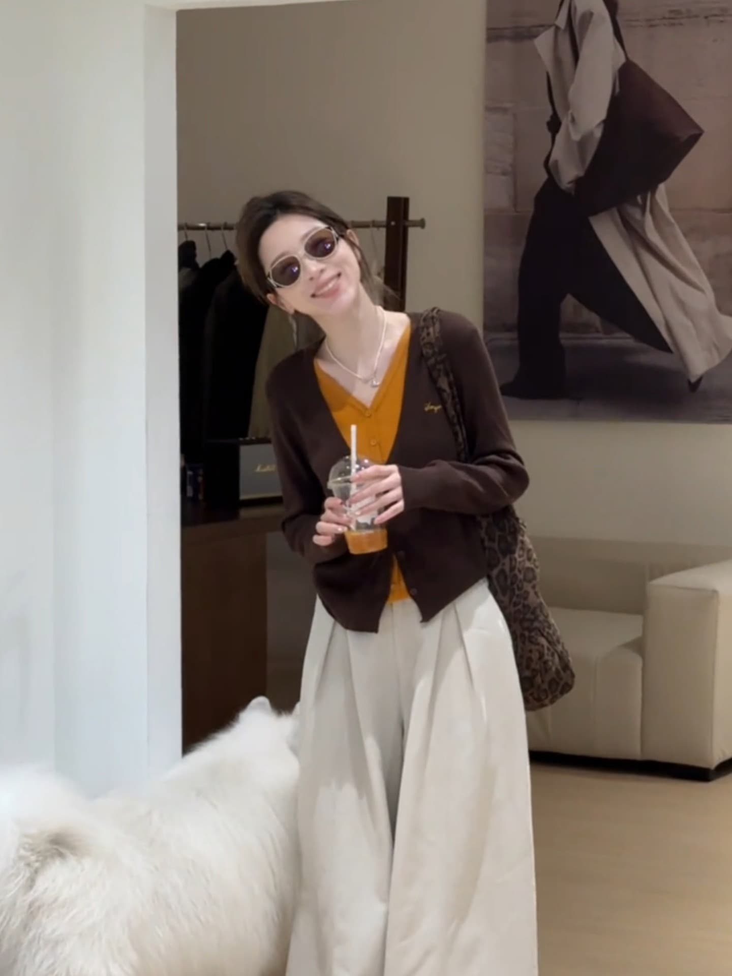 한 부서 착용 가져 가라. 회색 페이크 레이어드 니트 오픈 가디건 여성 조기 가을 chic Chic 슈퍼 잘 생긴 싱글 착용 쇼트 스타일 맨위 상세 이미지 5