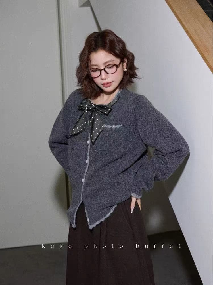 작은 요정 니켈 어린이 니트 스웨터 여성 가을 착용 가져 가라. 녹색 스웨터 코트 오픈 가디건 아름다운 자이언트 잘 생긴 디자인 센스 맨위 상세 이미지 7