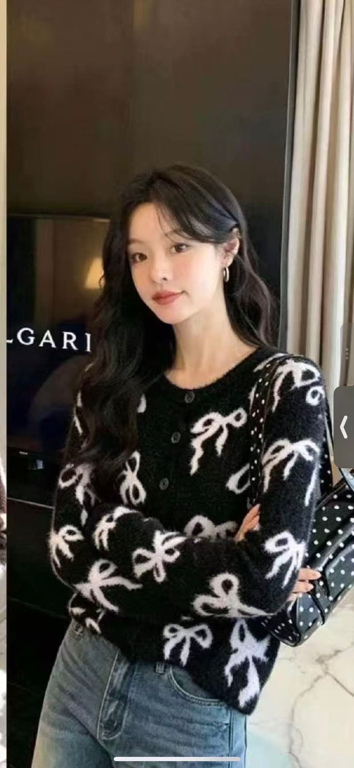 외국 가스 새 상점 redmemory 조용한 럭셔리 아름다운 소녀 따뜻한 가지고있다 질감 ~ 중 양 낙타 털 나비 매듭 오픈 가디건 이미지 3