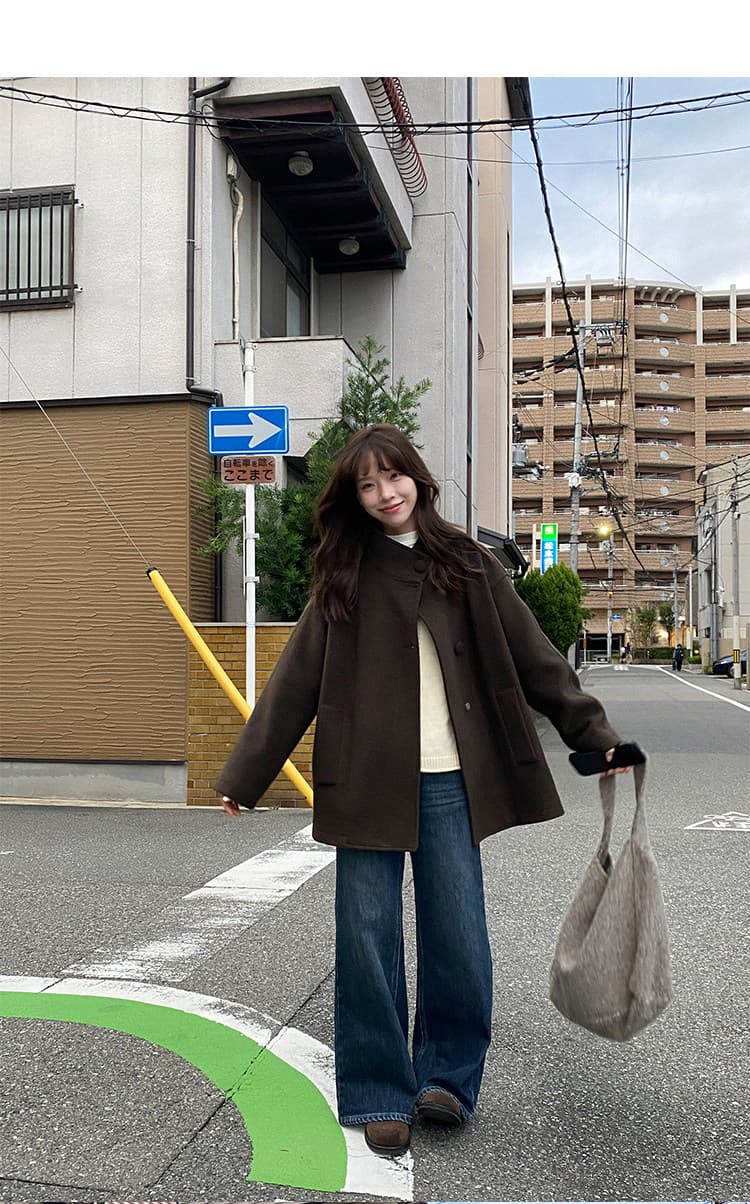 우유 토끼 행성 직접 만든 따뜻한 섬 폴로 칼라 작은 홀로우 아웃 레이스 스웨터 오픈 가디건 여성 코트 식물 플러시 버클 니트 맨위 상세 이미지 69