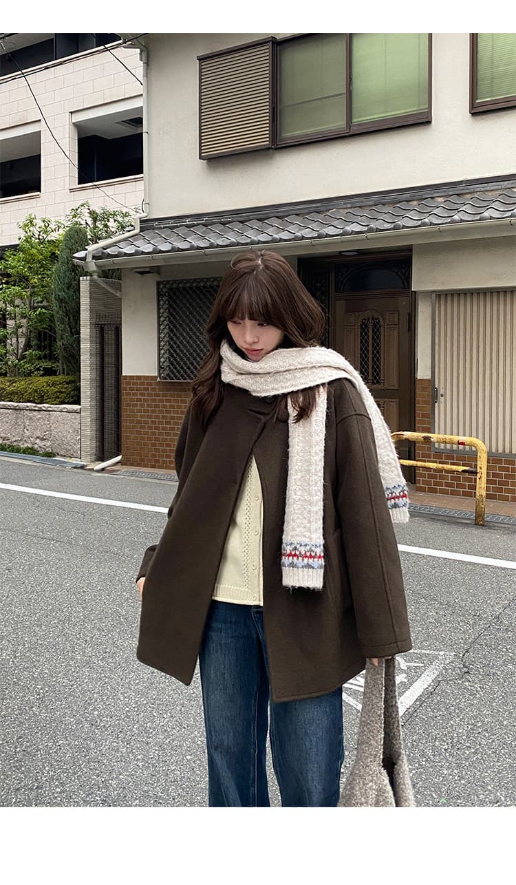 우유 토끼 행성 직접 만든 따뜻한 섬 폴로 칼라 작은 홀로우 아웃 레이스 스웨터 오픈 가디건 여성 코트 식물 플러시 버클 니트 맨위 상세 이미지 71