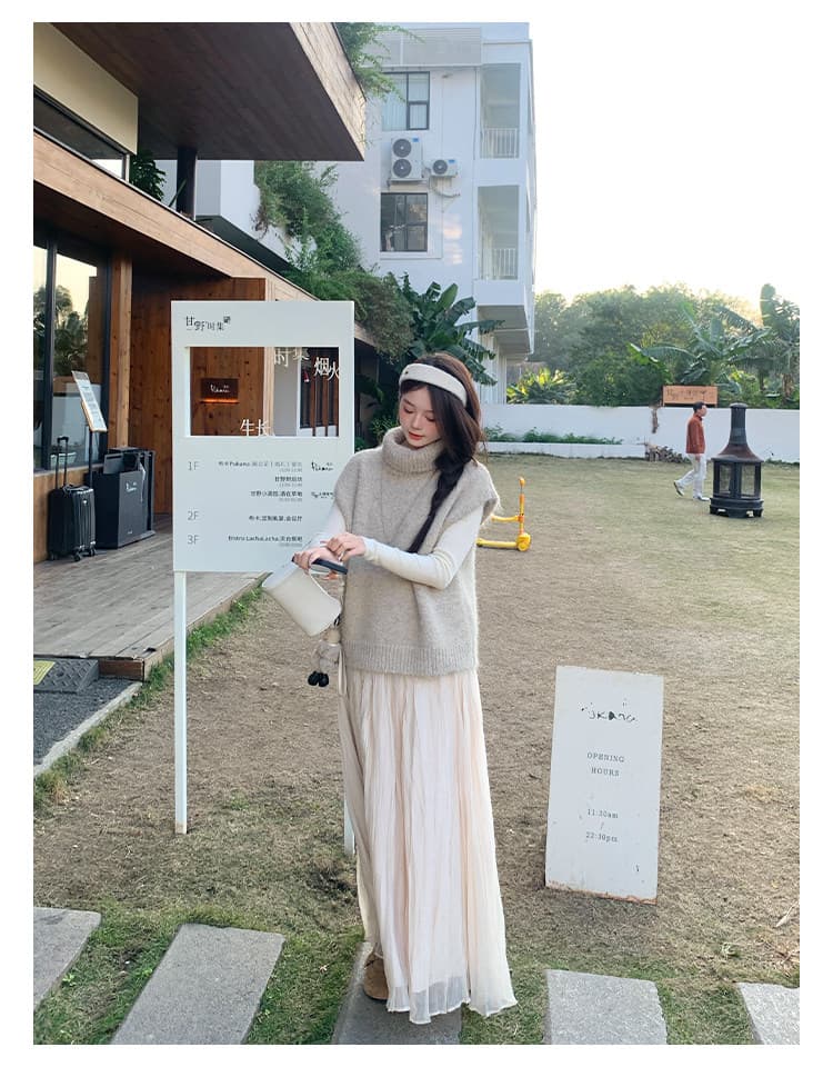 케이크를 잘라 직접 만든 작은 키 겨울 새로운 맨위 여성 품격 루즈핏 베스트 니트 스웨터 잘 생긴 털 셔츠 스웨터 상세 이미지 41