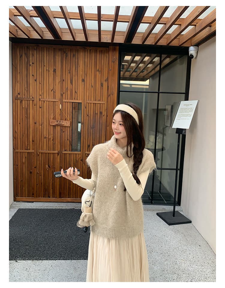 케이크를 잘라 직접 만든 작은 키 겨울 새로운 맨위 여성 품격 루즈핏 베스트 니트 스웨터 잘 생긴 털 셔츠 스웨터 상세 이미지 42