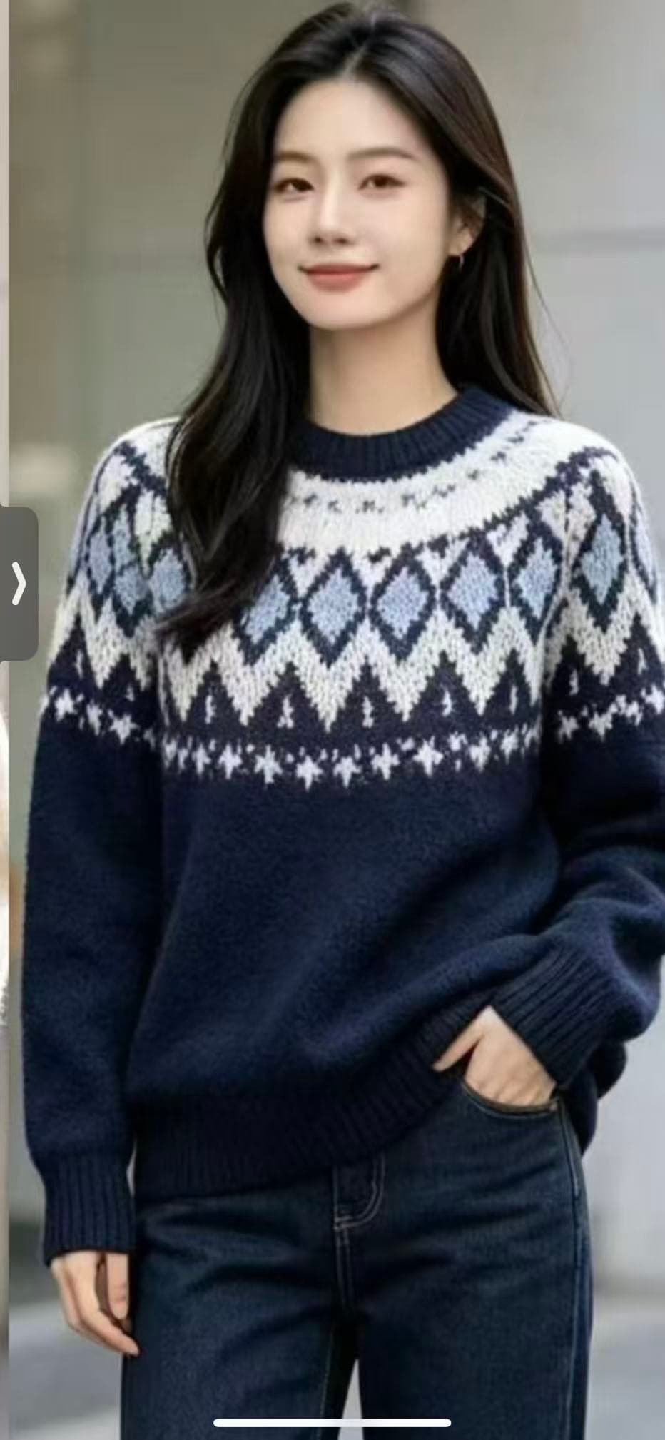 한 부서 레트로 공정한 섬 자카드 스웨터 풀오버 여성 2026 가을 새로운 느긋한 슬림해 보이는 분위기 센스 니트 재킷 상세 이미지 4