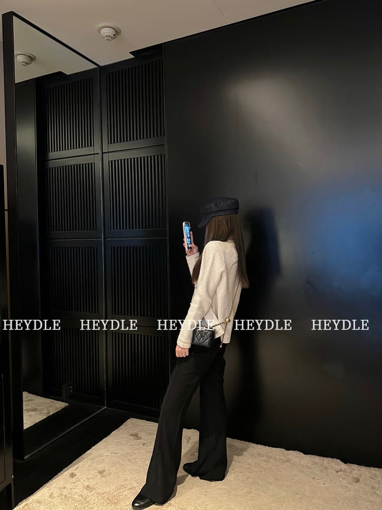 검은 콩 흠 부드러운 요령 품격 고급 센스 무거운 작업 화이트 니트 오픈 가디건 작은 샤넬 스타일 여성 코트 가을 상세 이미지 19