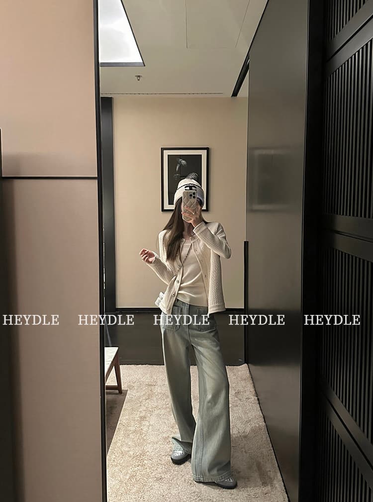 검은 콩 흠 부드러운 요령 품격 고급 센스 무거운 작업 화이트 니트 오픈 가디건 작은 샤넬 스타일 여성 코트 가을 상세 이미지 36