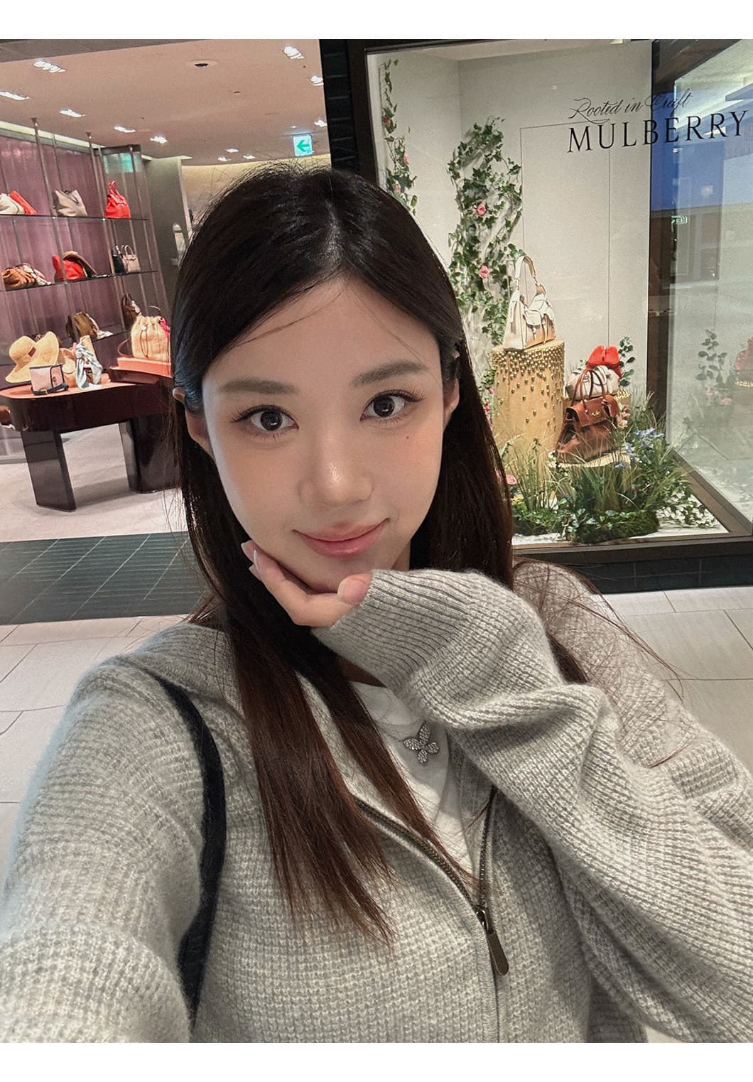 장 베이 베이 ibell 한 부서 루즈핏 슬림해 보이는 3 차원 후아 남편 그리드 후드 오픈 가디건 여성 레저 다용도 양모 재킷 상세 이미지 20