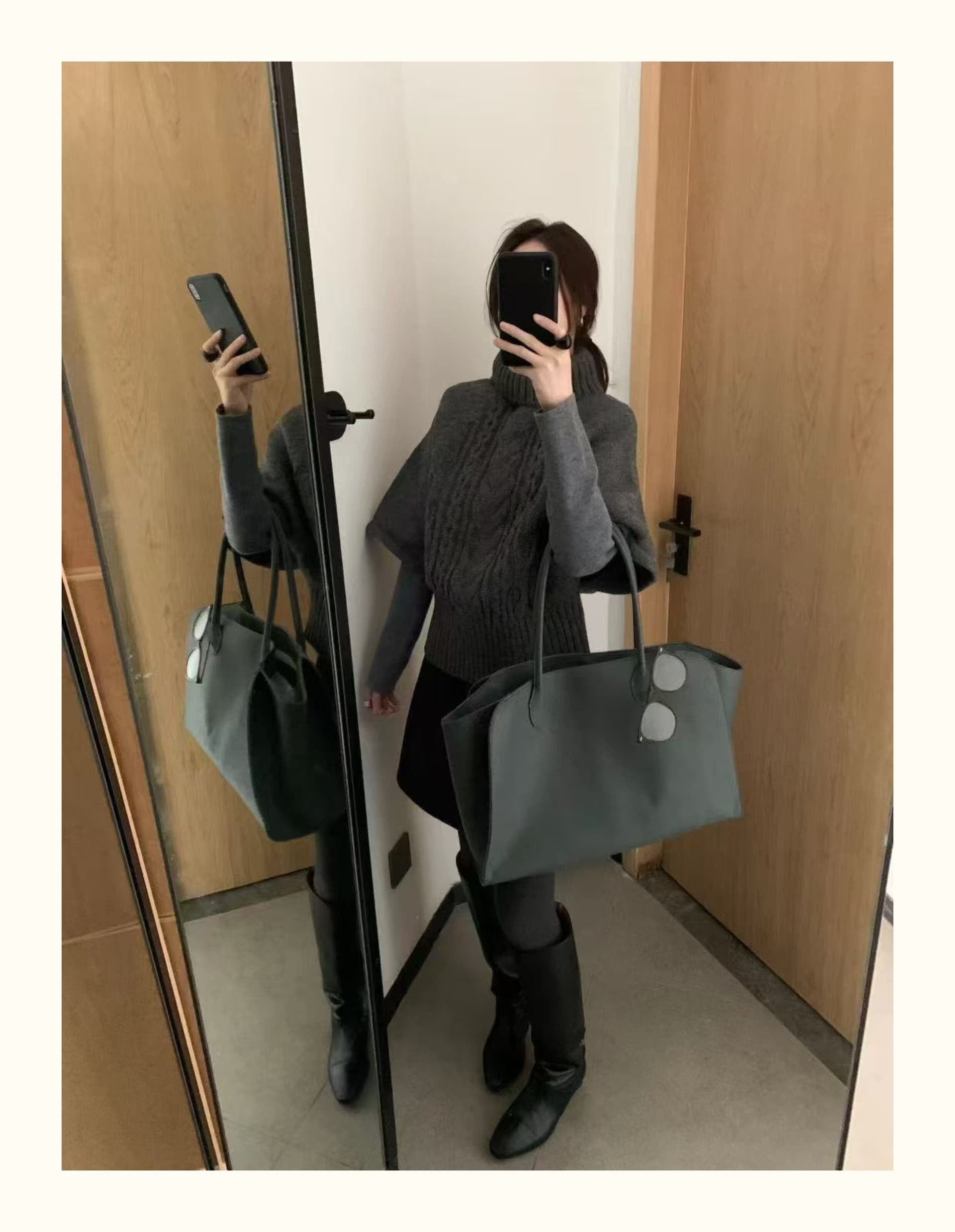 겨울 분위기 섹션 한 부서 터틀넥 꽈배기 망토 스웨터 여자 두꺼운 배트윙 소매 느긋한 바람 니트 맨위 상세 이미지 9