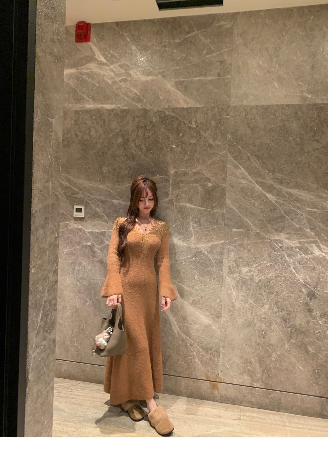 우 웃음 아름다운 환상곡 부드러운 다용도 부드러운 찹쌀 양모 자수 레이스 디자인 센스 드레스 이미지 4