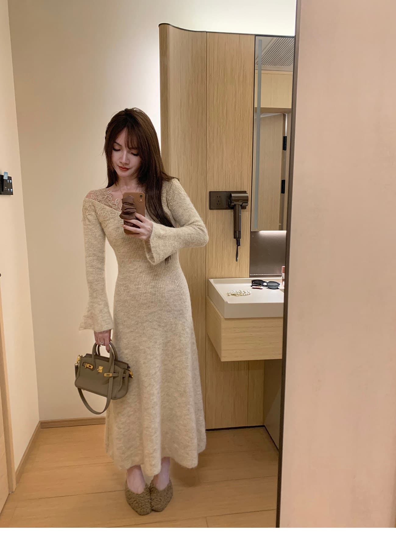 우 웃음 아름다운 환상곡 부드러운 다용도 부드러운 찹쌀 양모 자수 레이스 디자인 센스 드레스 상세 이미지 29