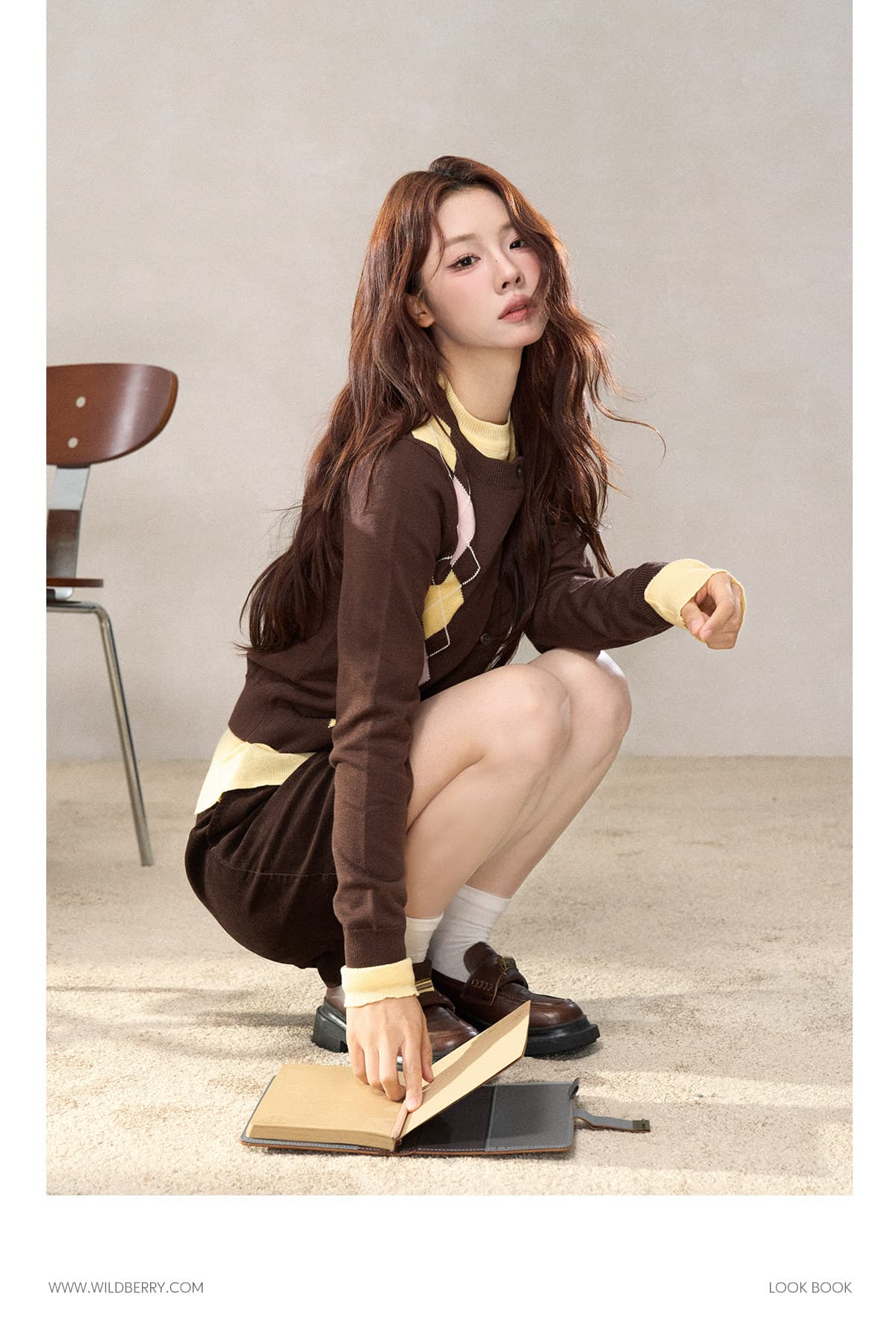 하나 오노 라스베리 브라운 모직물 오픈 가디건 여성 2026 년 가을 새로운 올해 인기 폭발 그레이트 봐. 의류 상세 이미지 7