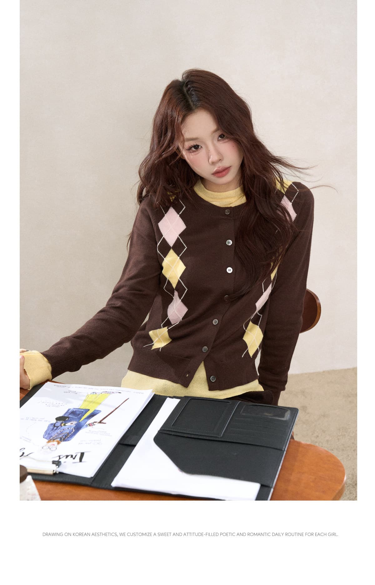 하나 오노 라스베리 브라운 모직물 오픈 가디건 여성 2026 년 가을 새로운 올해 인기 폭발 그레이트 봐. 의류 상세 이미지 18