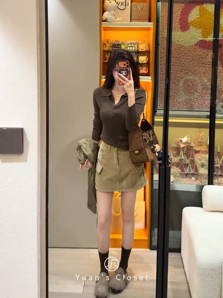 오래된 돈 바람 폴로 칼라 몸매 가꾸기 니트 기본 셔츠 여성 가을 겨울 다용도 슬림해 보이는 긴팔 인사이드 가져 가라. 품격 높음 자본금 작은 맨위 상세 이미지 10