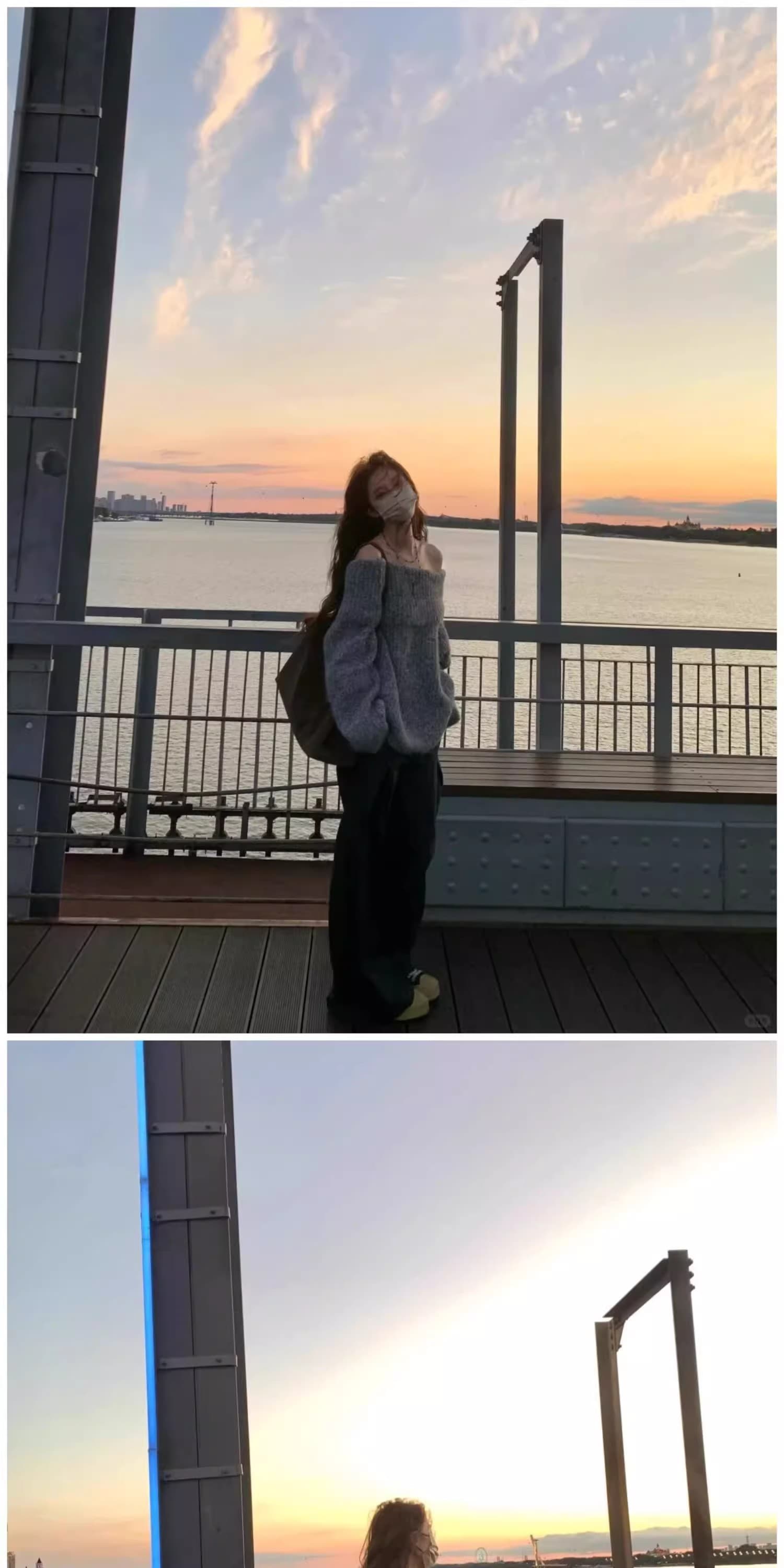 주 그래. 그래. 핑크색 폴로 칼라 오프숄더 스웨터 여자 인사이드 가져 가라. 만나는 조기 가을 새로운 오프숄더 맨위 고급 센스 상세 이미지 18