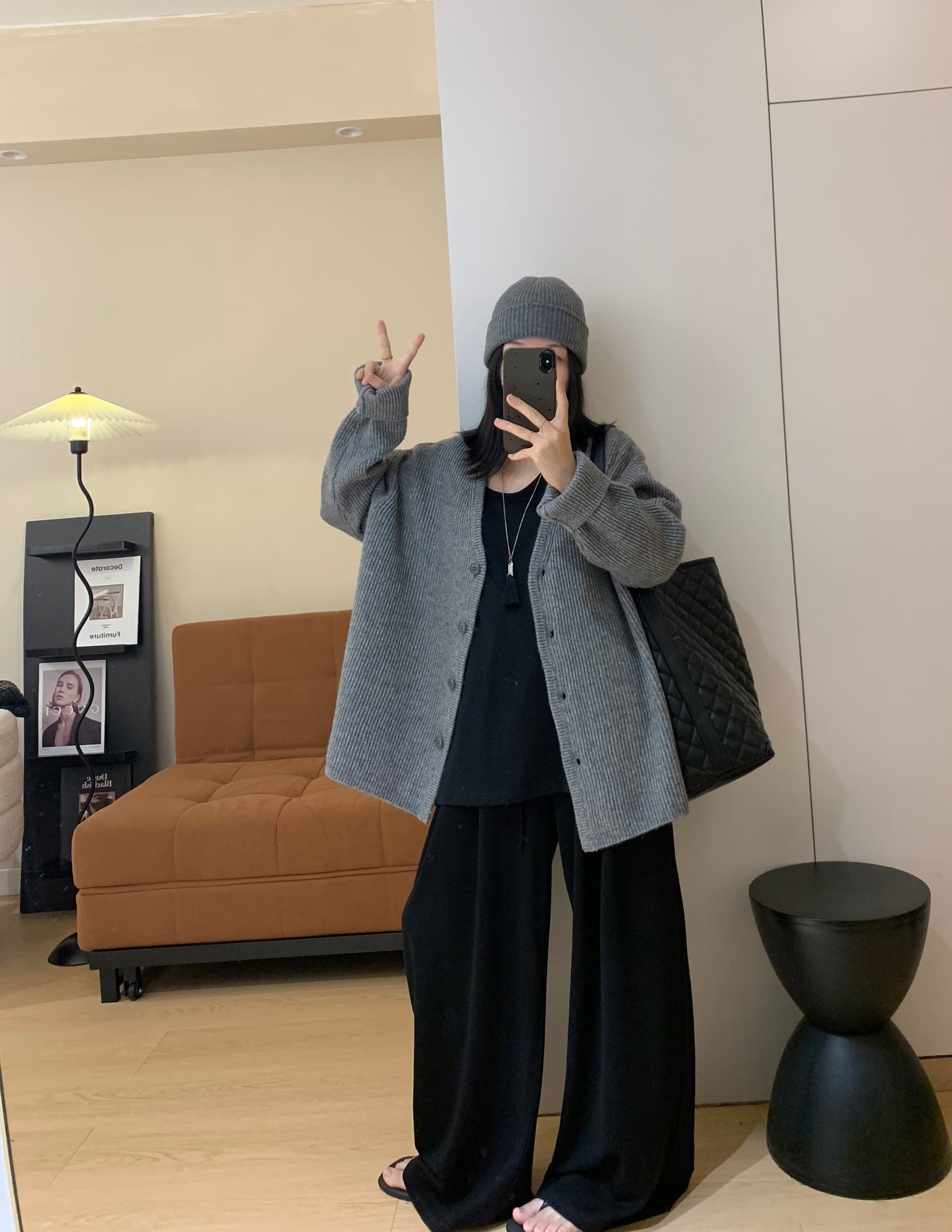 느긋한 바람 무거운 작업 포함 양모 V넥 구덩이 기사 스웨터 오픈 가디건 암호화 니트 스웨터 재킷 맨위 여성 이른 가을 신제품 상세 이미지 9