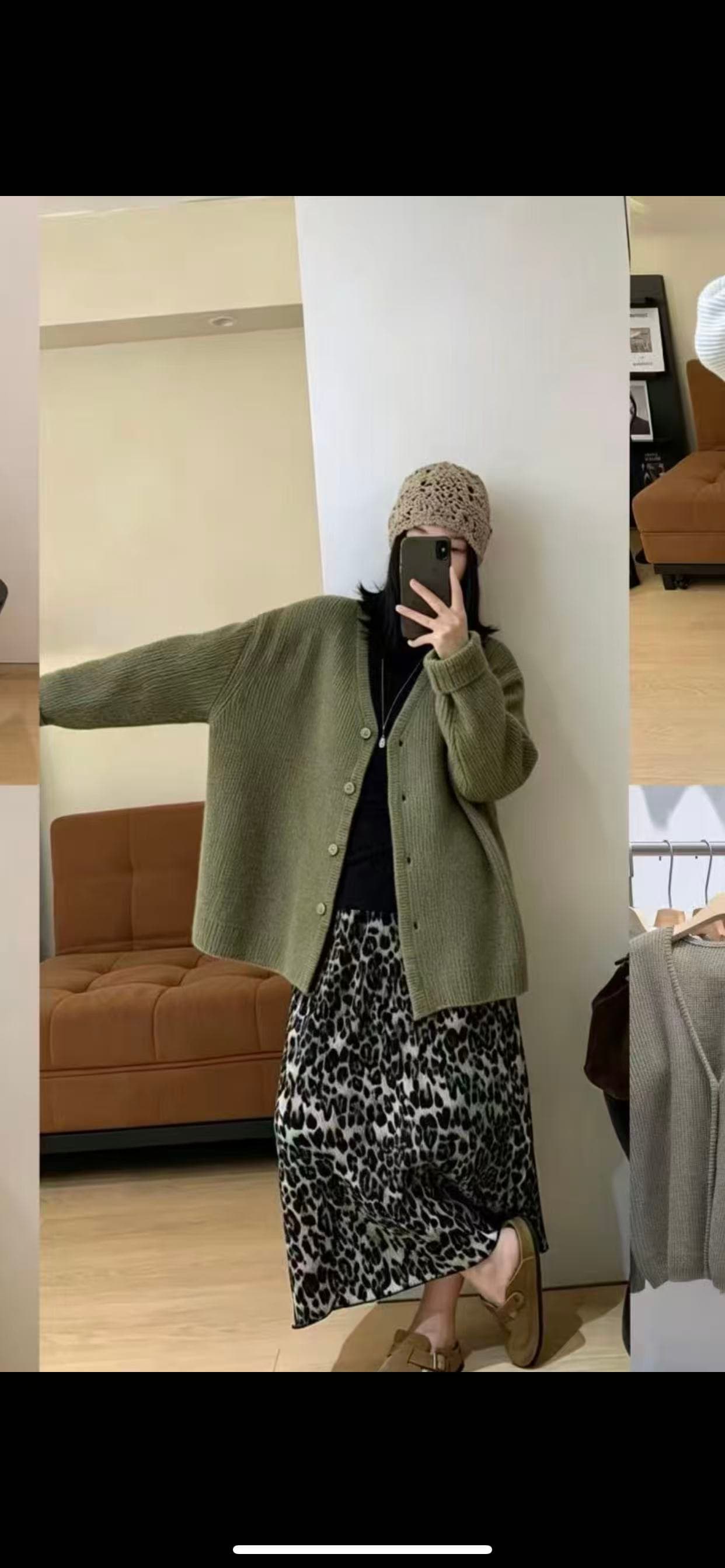 느긋한 바람 무거운 작업 포함 양모 V넥 구덩이 기사 스웨터 오픈 가디건 암호화 니트 스웨터 재킷 맨위 여성 이른 가을 신제품 상세 이미지 29