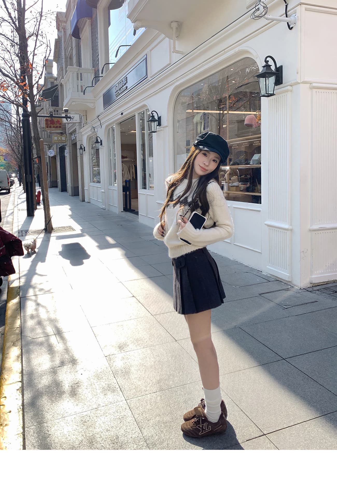 hhyii 소나무 차 코코아 링 그리드 디자인 센스 라운드 넥 풀오버 스웨터 여자 가을 겨울 루즈핏 슬림해 보이는 니트 맨위 상세 이미지 19