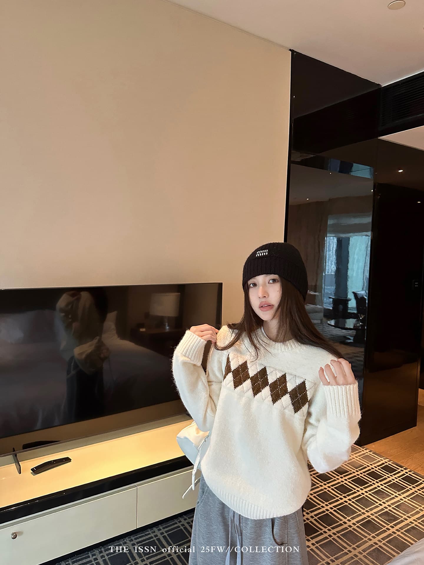 닝 부문 링 그리드 라운드 넥 풀오버 스웨터 여자 가을 겨울 새로운 캐주얼 바람 디자인 센스 몸매 가꾸기 슬림해 보이는 니트 맨위 상세 이미지 11