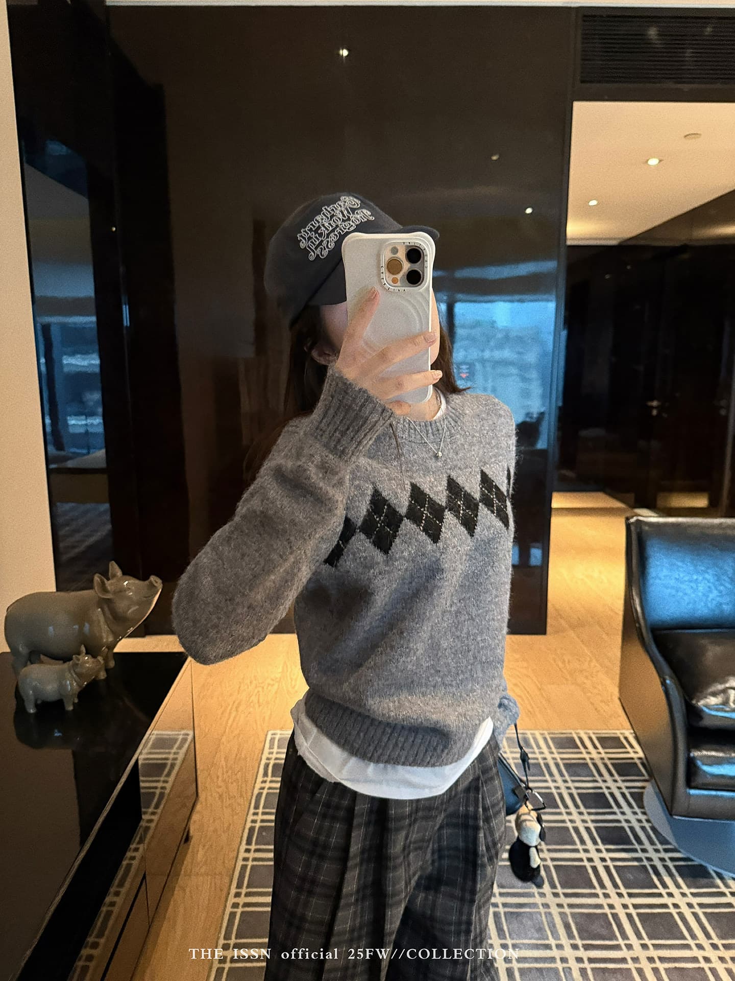 닝 부문 링 그리드 라운드 넥 풀오버 스웨터 여자 가을 겨울 새로운 캐주얼 바람 디자인 센스 몸매 가꾸기 슬림해 보이는 니트 맨위 상세 이미지 16