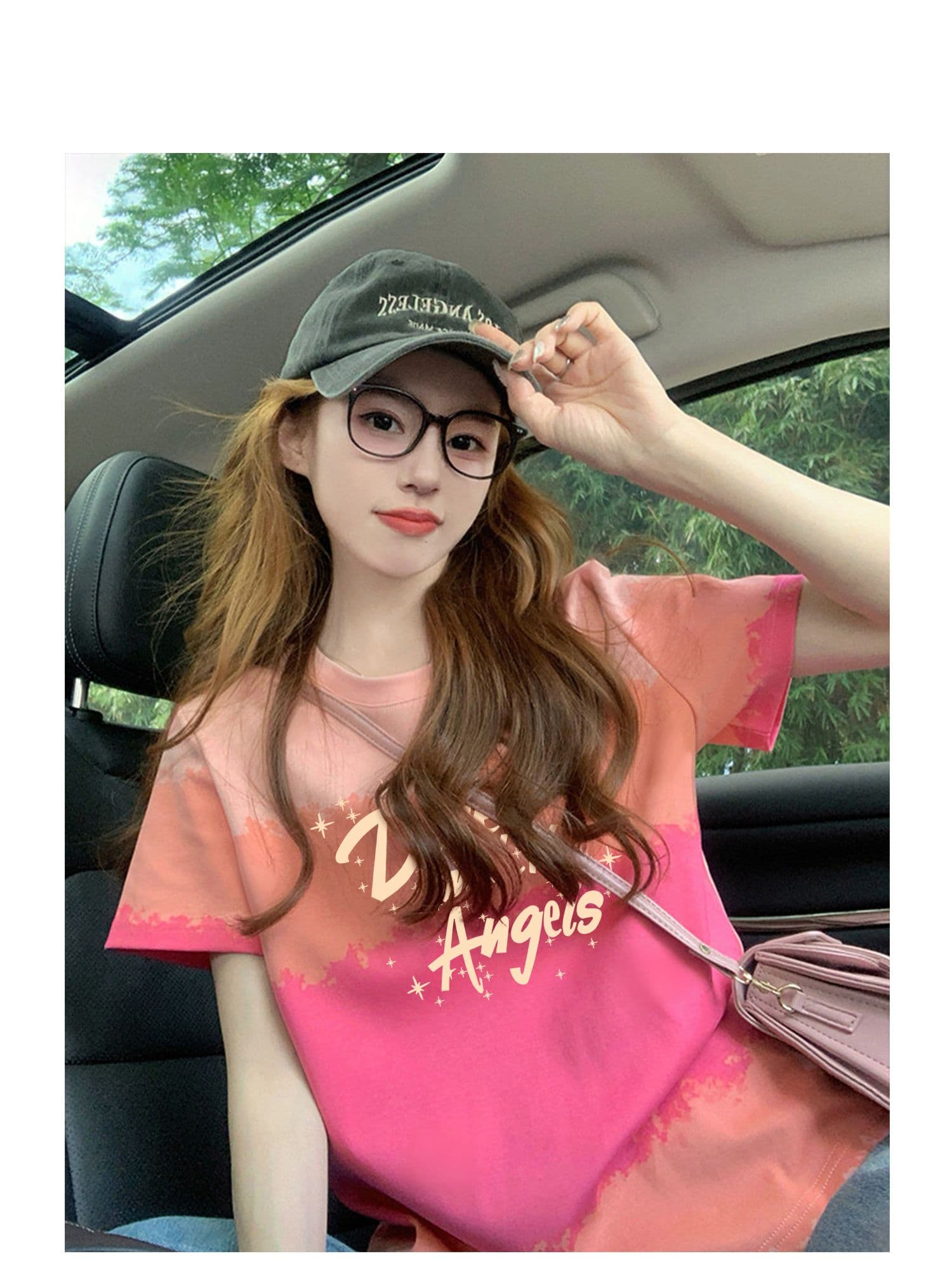 200그램 순면 이후 패키지 칼라 색상 색 후광 염색 루즈핏 티셔츠 여성 디자인 센스 프린트 슬림해 보이는 맨위 트렌디 상세 이미지 5