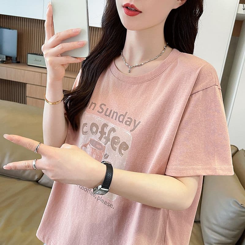 실사 눈꽃 면 자외선 차단 티셔츠 여성용 짧은 소매 여름 새로운 한국 스타일 다용도 루즈핏 빅 사이즈 맨위 ins 트렌디 이미지 4