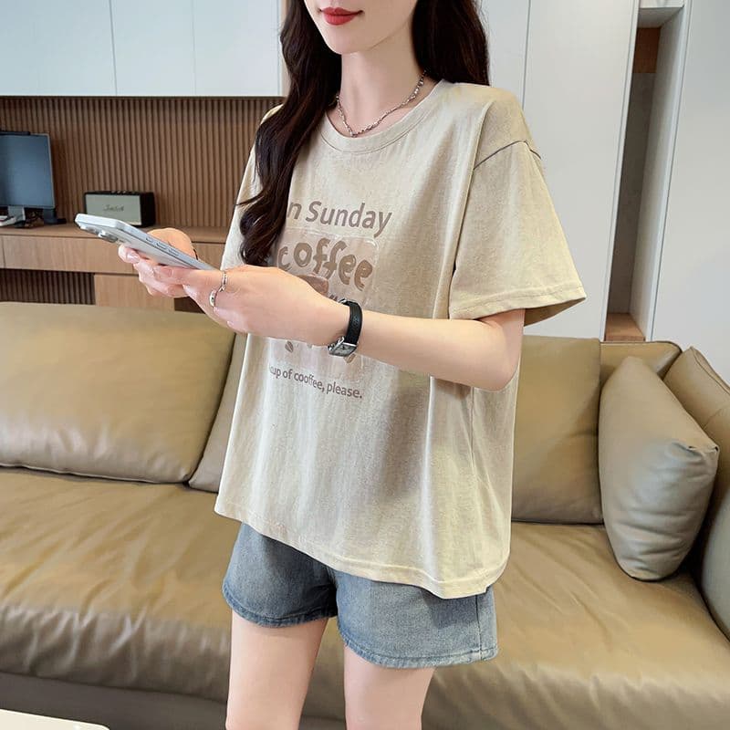 실사 눈꽃 면 자외선 차단 티셔츠 여성용 짧은 소매 여름 새로운 한국 스타일 다용도 루즈핏 빅 사이즈 맨위 ins 트렌디 상세 이미지 17
