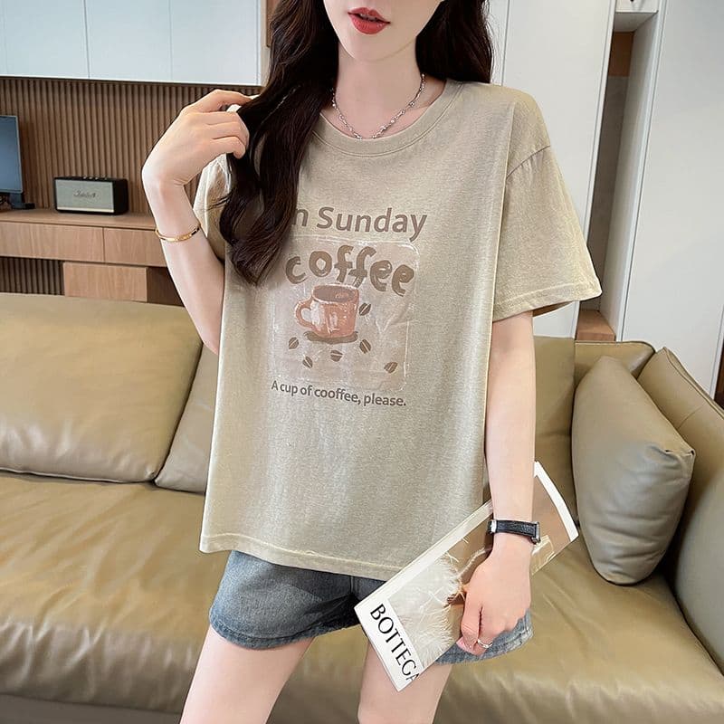 실사 눈꽃 면 자외선 차단 티셔츠 여성용 짧은 소매 여름 새로운 한국 스타일 다용도 루즈핏 빅 사이즈 맨위 ins 트렌디 상세 이미지 19