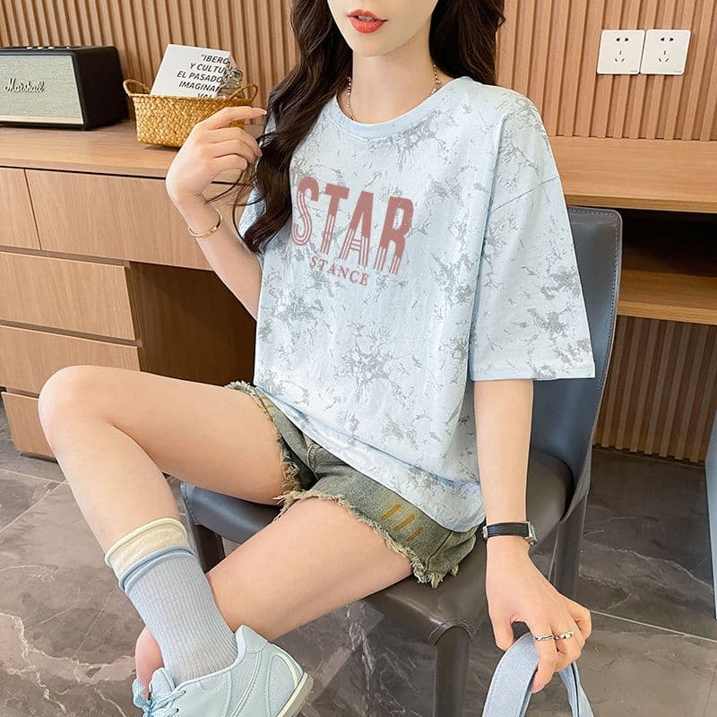 실사 흔들어서 톤 품질 순면 이후 패키지 칼라 루즈핏 쇼트 스타일 홀치기 염색 패션 맨위 상세 이미지 15