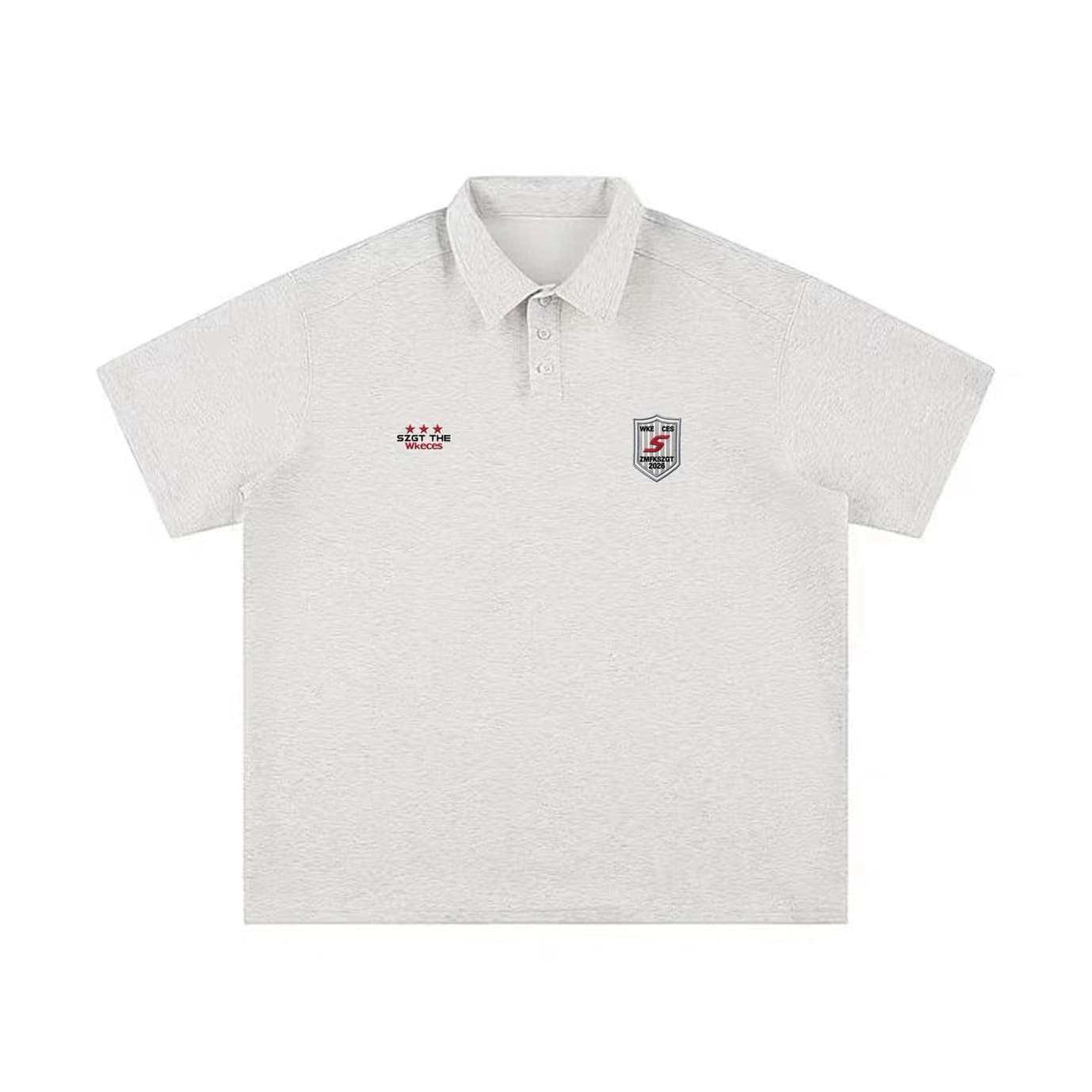 경관 그림 남자 바 면 220 그램 반팔 티셔츠 남녀 커플룩 여름 새로운 자수 루즈핏 POLO 칼라 맨위 이미지 5