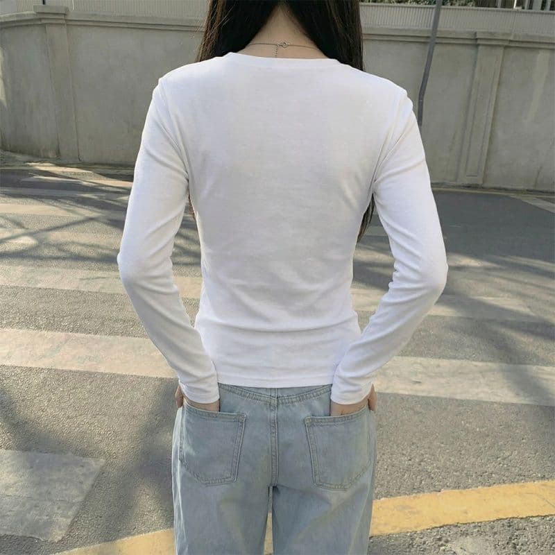 실사 280 그램 양 플러시 De 플러시 기본 셔츠 여성 봄 가을 겨울 긴팔 티셔츠 털이 있는 라운드 넥 긍정적 인 어깨 상세 이미지 20