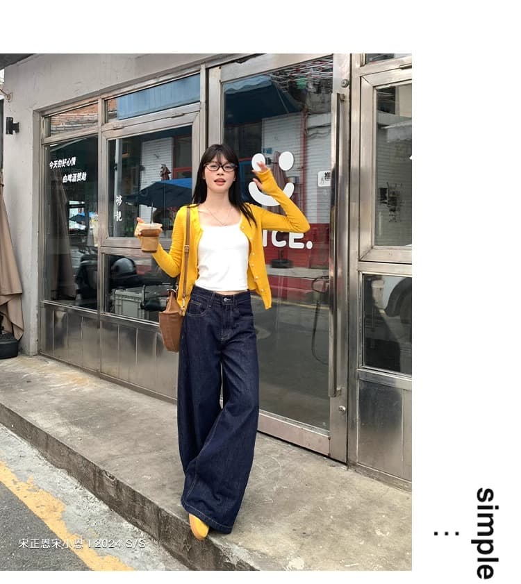 경관 그림 오픈 가디건 짧은 외투 여성 긴 소매 티셔츠 2025 이른 봄 새로운 얇은 라운드 넥 쇼트 스타일 몸매 가꾸기 기본 셔츠 맨위 상세 이미지 20