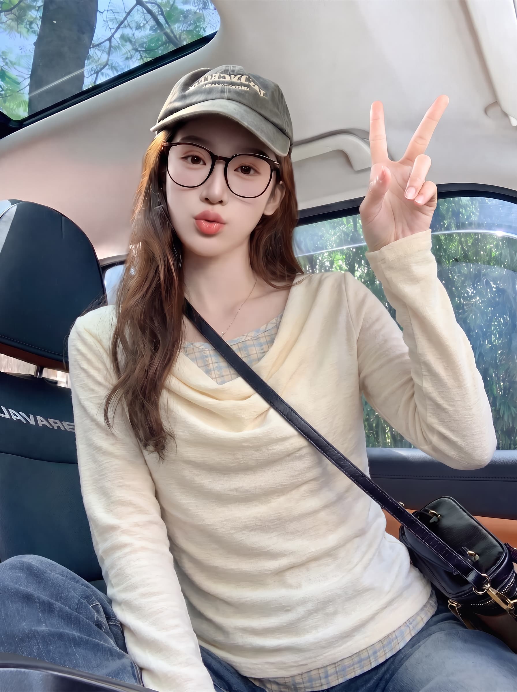 경관 그림 긴팔 티셔츠 여성 의류 봄 가을 얇은 스타일 새로운 한 부서 단색 체크무늬 페이크 레이어드 말뚝 더미 칼라 맨위 이미지 4