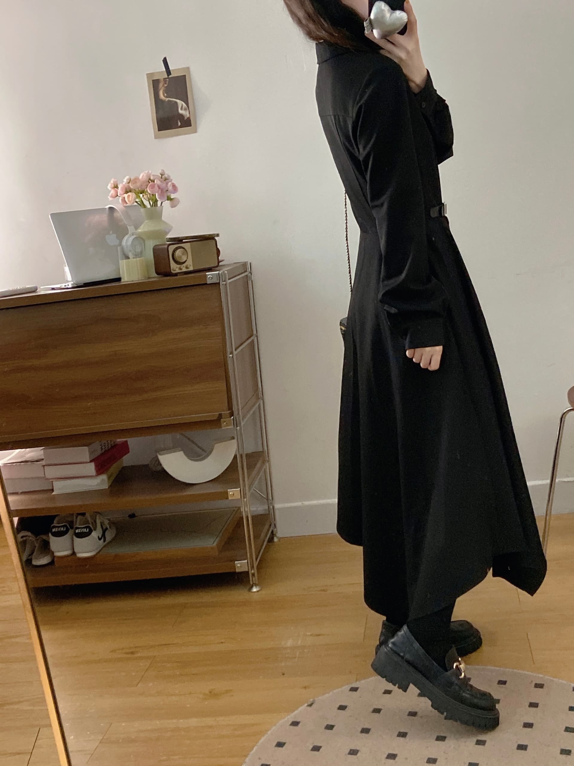 실사 빅 사이즈 여성 의류 2026 봄 새로운 지방 mm 프랑스식 V넥 페이크 레이어드 패치워크 레이스 긴팔 드레스 상세 이미지 25