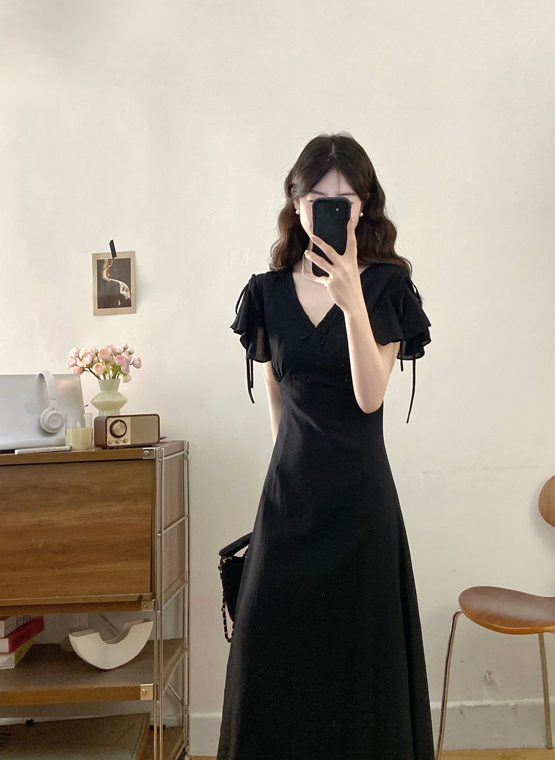 실사 빅 사이즈 여성 의류 그는 벤 바람 우아함 몸매 가꾸기 드레스 품격 부드러운 고급 센스 롱 스커트 상세 이미지 10