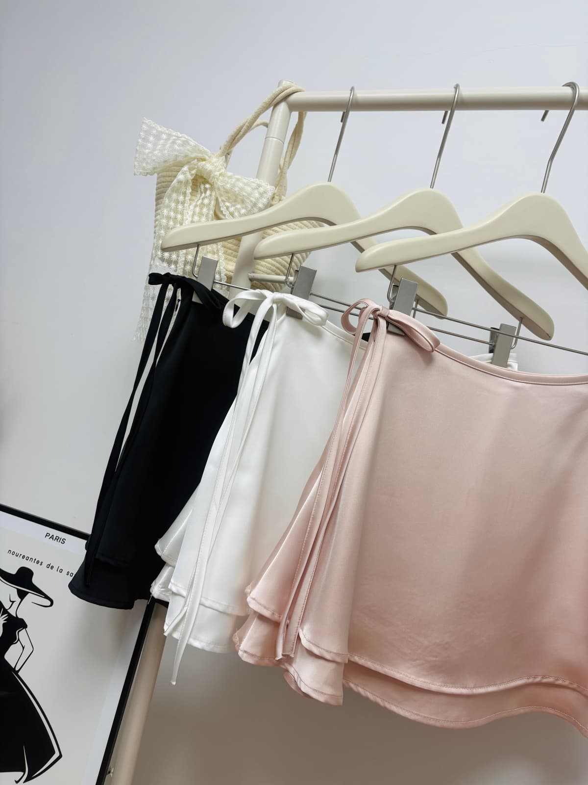 실사 여름 새로운 프랑스식 chic 아세트산 광택 도루 센스 반신 스커트 나비 넥타이 한 마디 달콤한 매운맛 미니 스커트 상세 이미지 13