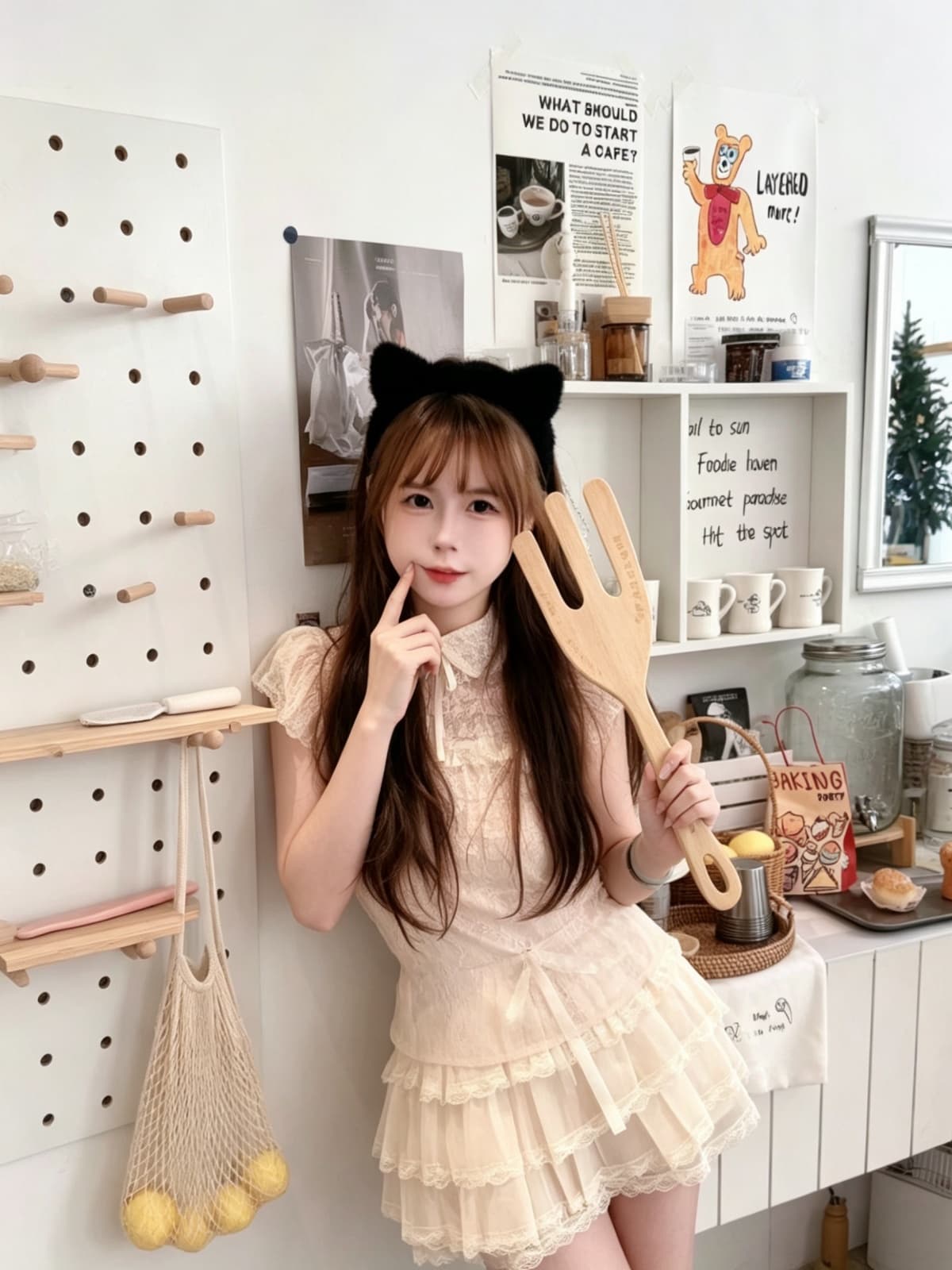 여름 새로운 한 부서 발레 바람 케이크 드레스 달콤함 연령 감소 퍼프 미니 스커트 레이스 레이스 패치워크 층 반 스커트 이미지 5