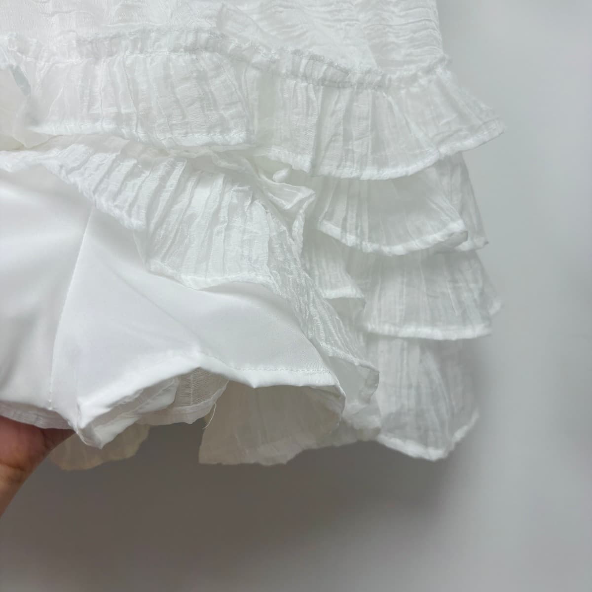 실사 여름 새로운 한 부서 층 프릴 케이크 드레스 달콤함 연령 감소 한 마디 발레 바람 미니 스커트 반신 스커트 이미지 6