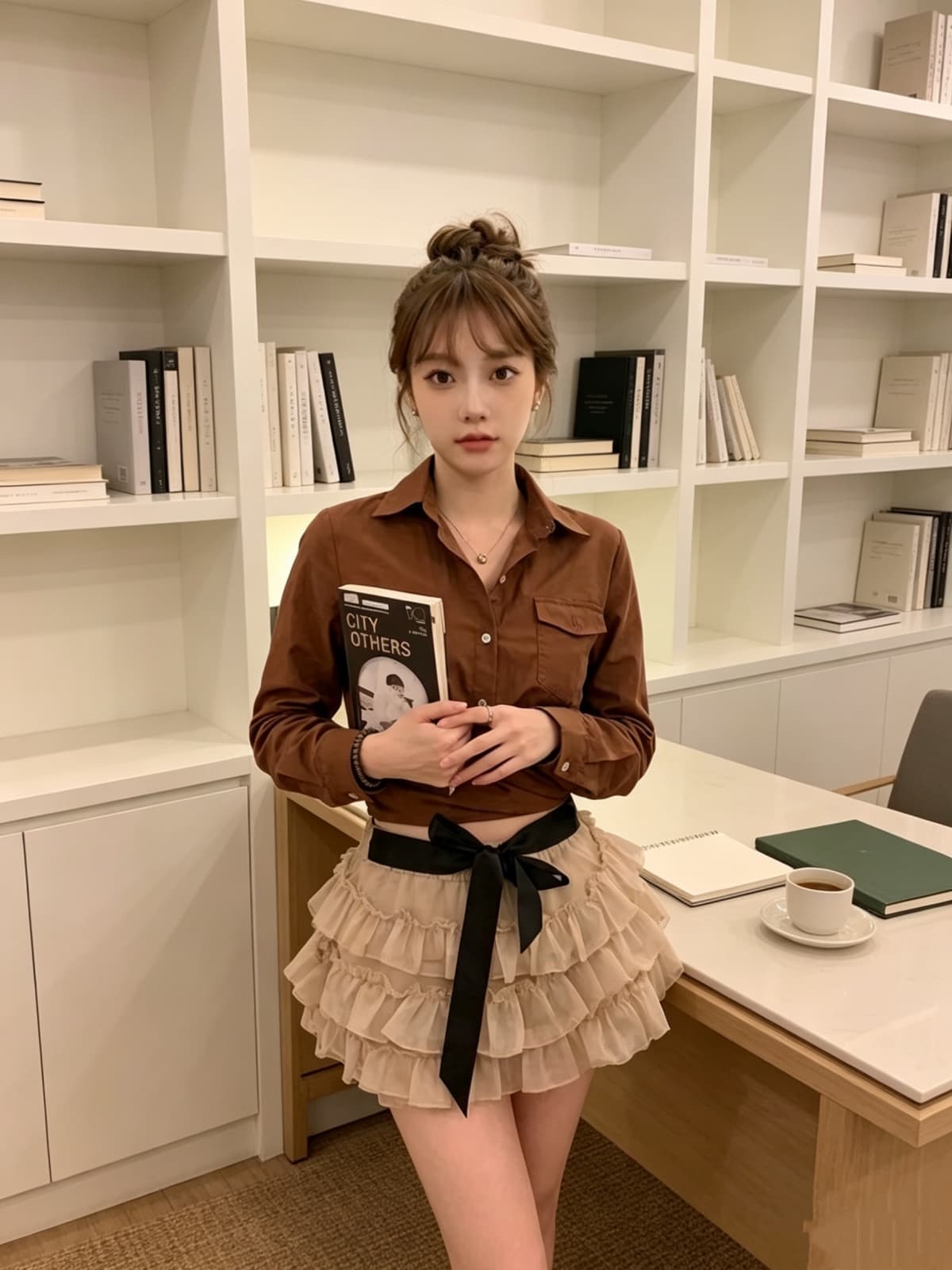 여름 새로운 한 부서 소녀 슈퍼 잘 생긴 나비 매듭 리본 반신 스커트 달콤함 연령 감소 발레 바람 케이크 미니 스커트 상세 이미지 2
