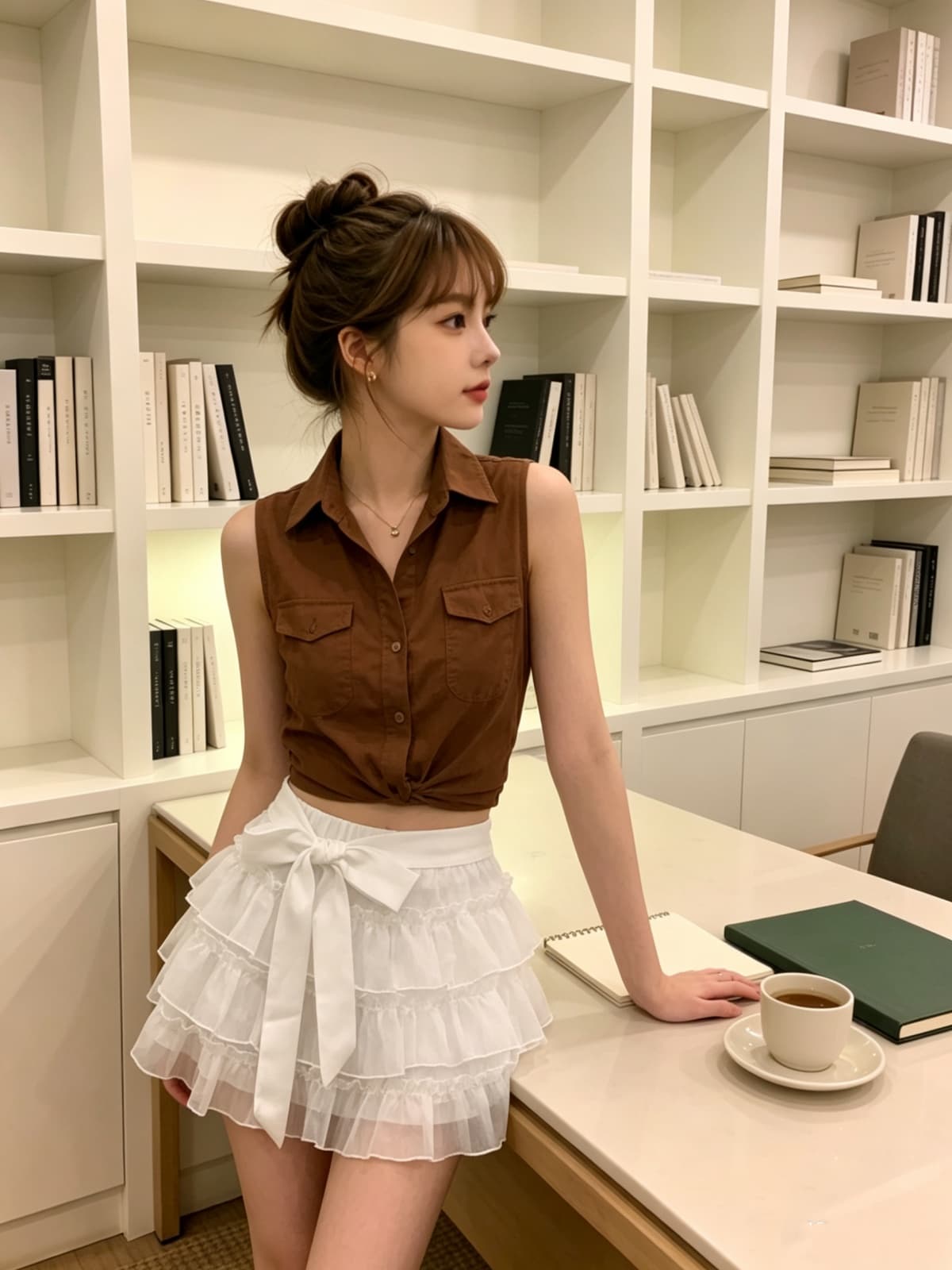 여름 새로운 한 부서 소녀 슈퍼 잘 생긴 나비 매듭 리본 반신 스커트 달콤함 연령 감소 발레 바람 케이크 미니 스커트 상세 이미지 7