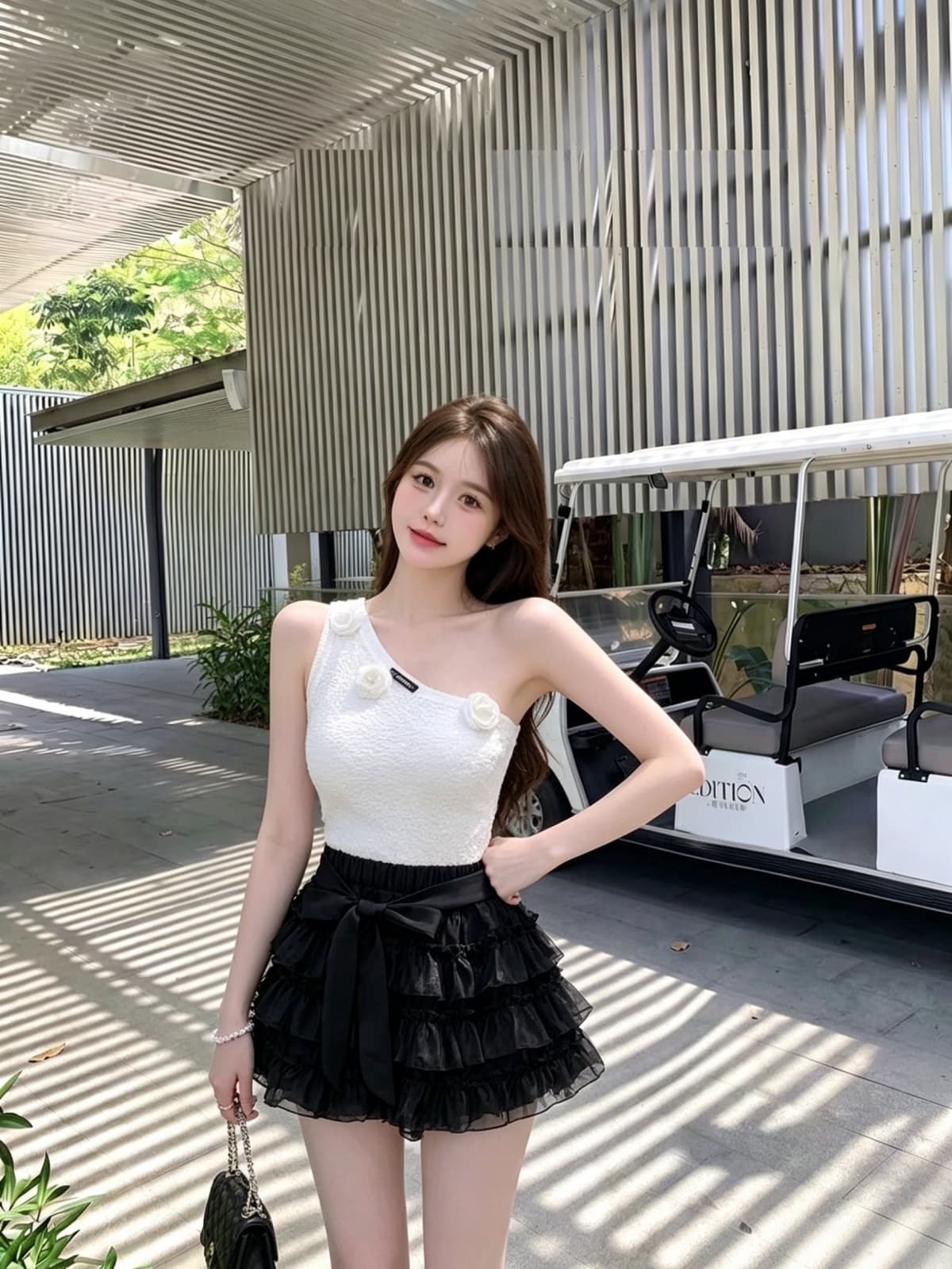 여름 새로운 한 부서 소녀 슈퍼 잘 생긴 나비 매듭 리본 반신 스커트 달콤함 연령 감소 발레 바람 케이크 미니 스커트 상세 이미지 11