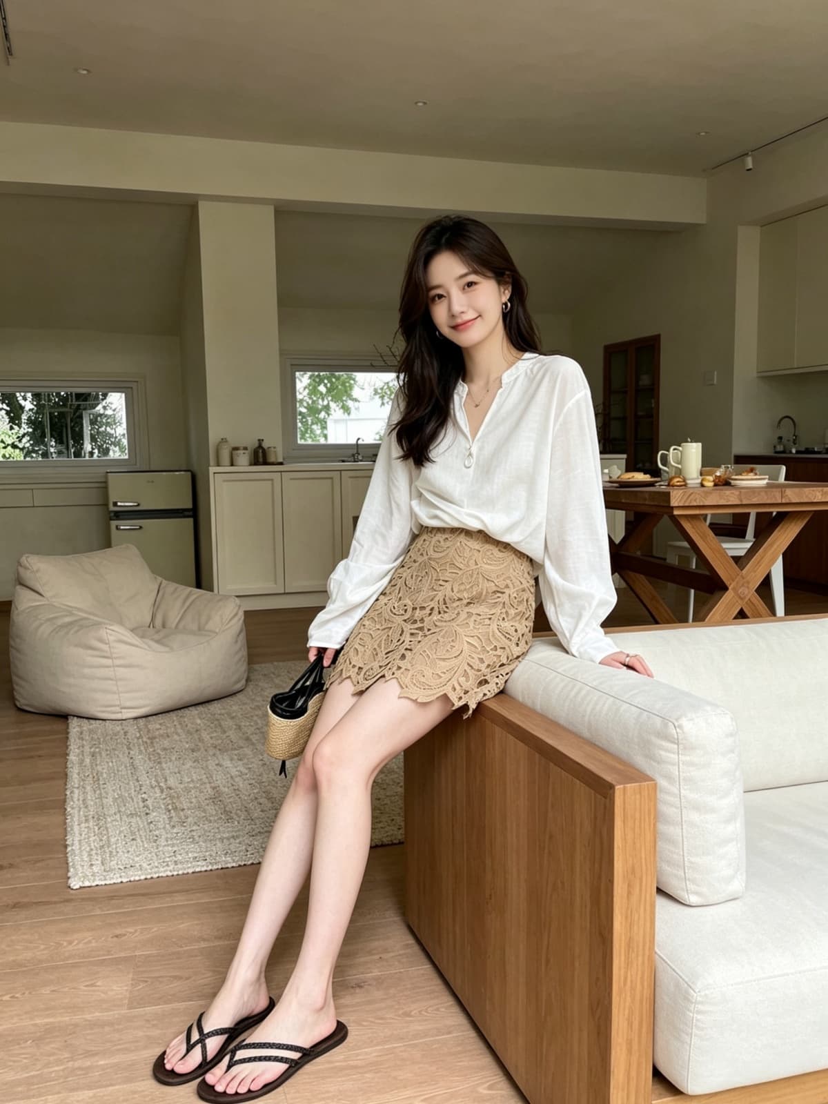 봄 여름 새로운 2026 프랑스식 품격 레이스 홀로우 아웃 레이스 반신 스커트 고급 센스 한 마디 타이트 스커트 미니 스커트 상세 이미지 8