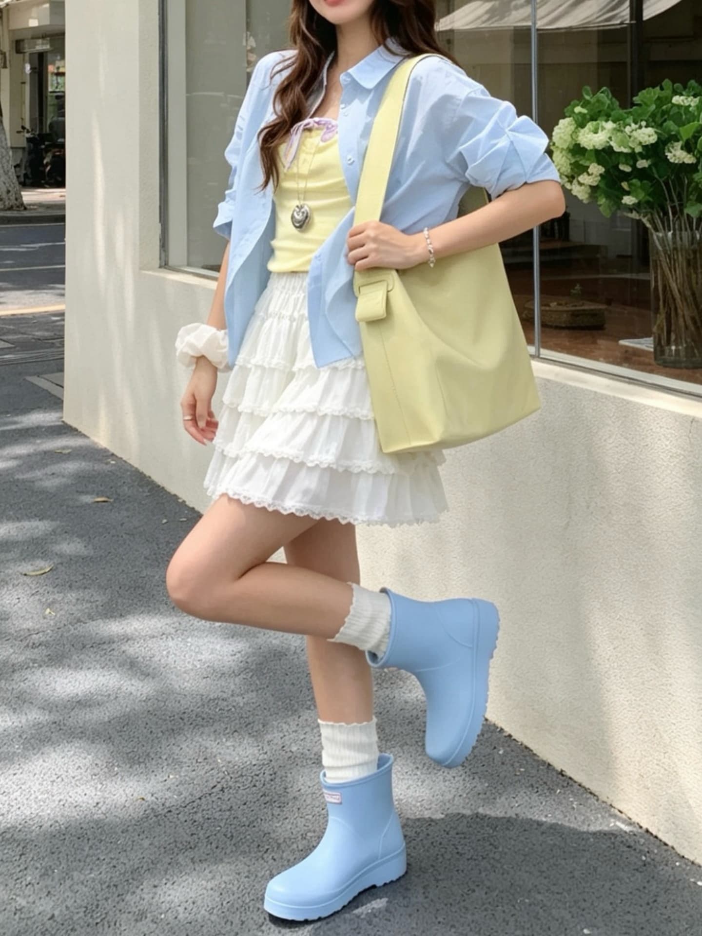 슈퍼 잘 생긴 레이스 레이스 패치워크 케이크 미니 스커트 한 부서 ins 달콤함 연령 감소 다용도 레이스업 반신 스커트 이미지 3