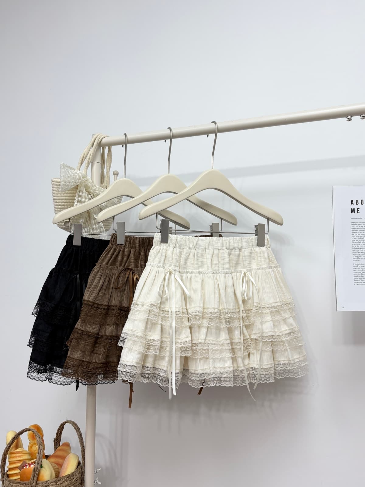 실사 가을 새로운 무거운 작업 레이스 레이스 패치워크 코듀로이 반신 미니 스커트 한 부서 연령 감소 한 마디 케이크 드레스 이미지 2