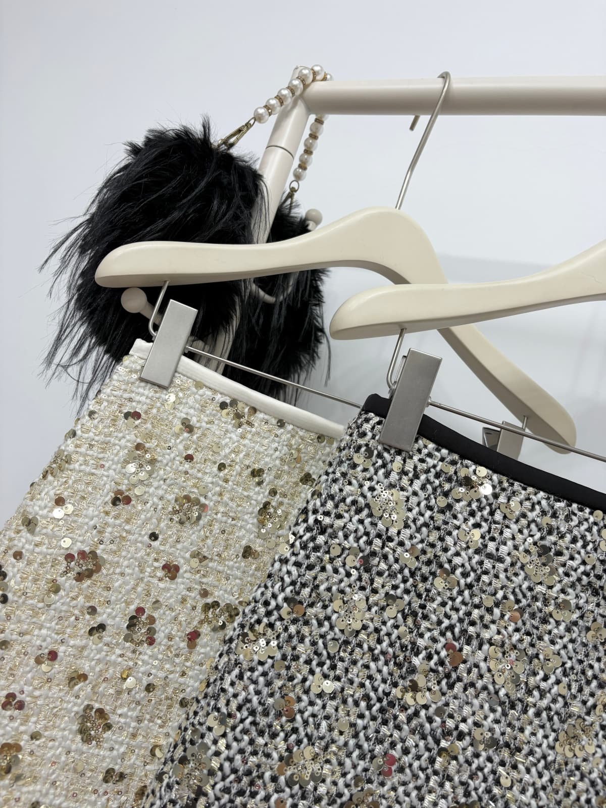 실사 가을 새로운 한 부서 chic 작은 샤넬 스타일 스팽글 반신 스커트 패션 디자인 센스 한 마디 타이트 스커트 미니 스커트 상세 이미지 9